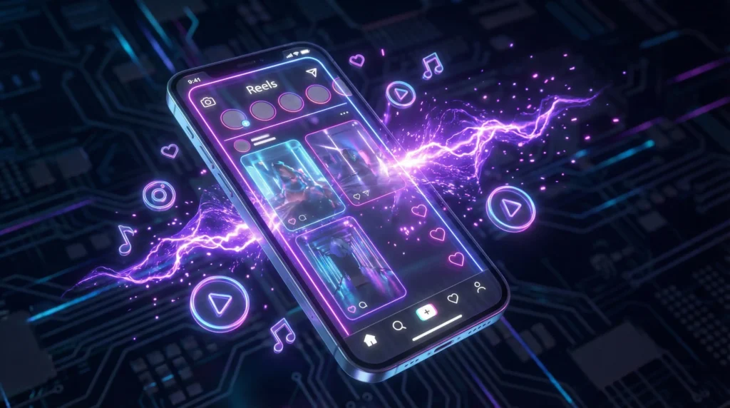 Akıllı telefon ekranından taşan Reels video enerjisi